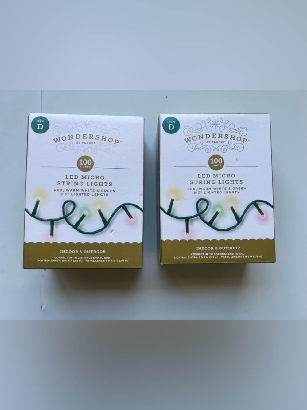 LED MICRO STRING LIGHTS RED, WARM WHITE & GREEN
Set of 2